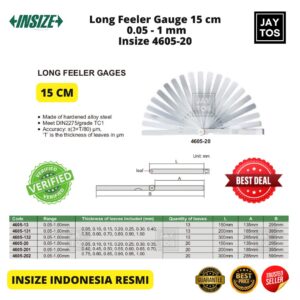 INSIZE 4605-20 Long Feeler Gage 15 cm Jaytos