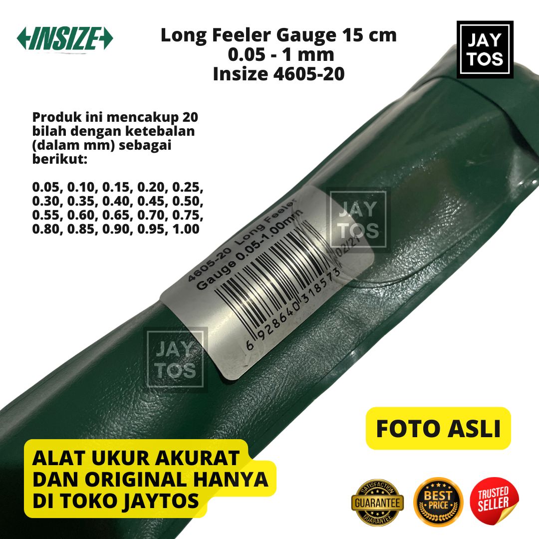 INSIZE 4605-20 Long Feeler Gage 15 cm Jaytos