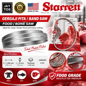 Starrett Meatkutter Frozen J130 mata gergaji pita 1300 mm 4 TPI